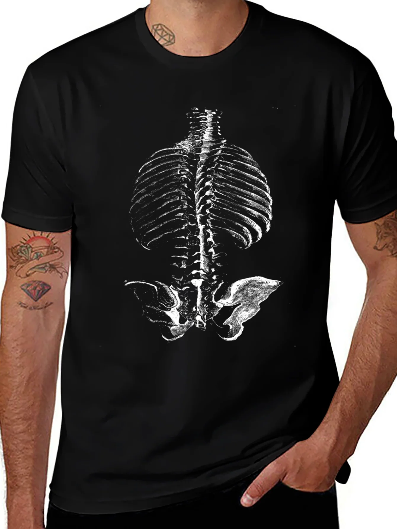 Anatomical Ribcage T-Shirt - Unique Skeleton Design