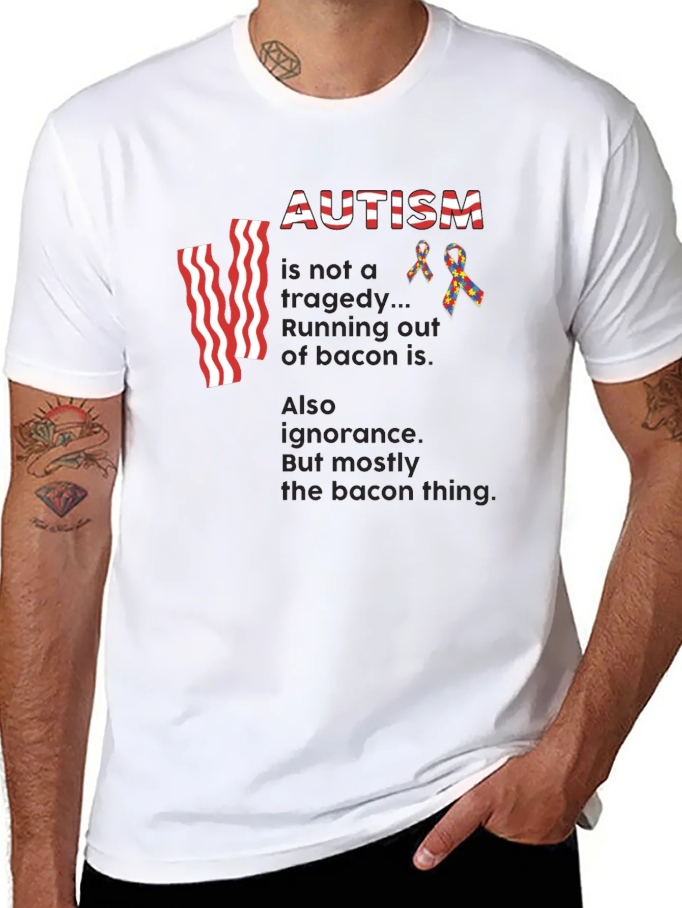 Autism & Bacon T-Shirt - Statement Tee