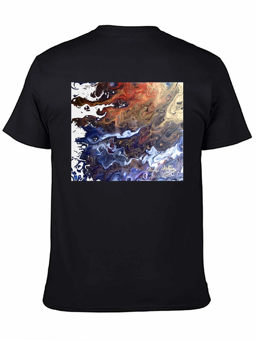 Abstract Art Graphic Tee - Modern Fluid Design
