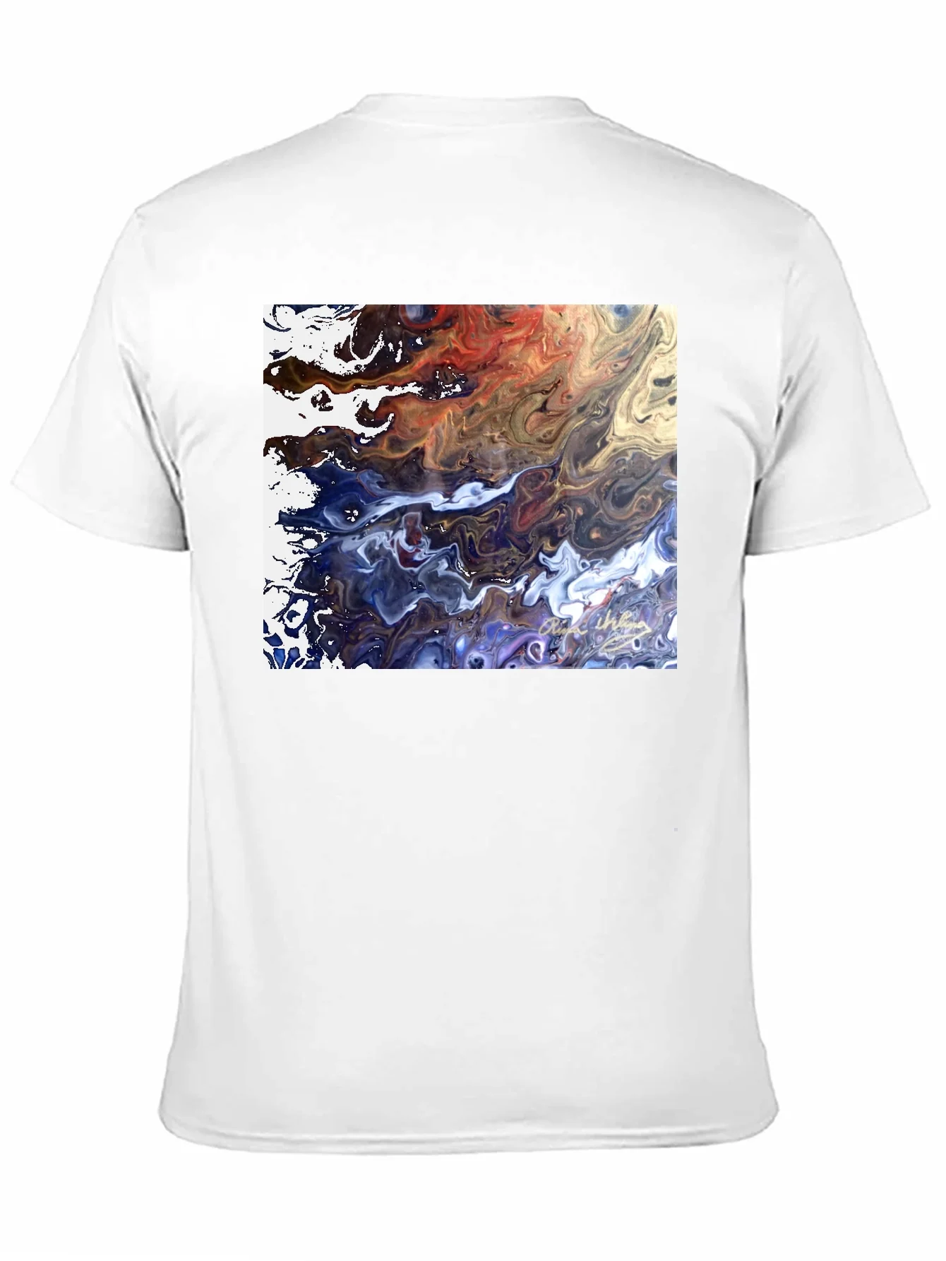 Abstract Art Graphic Tee - Modern Fluid Design