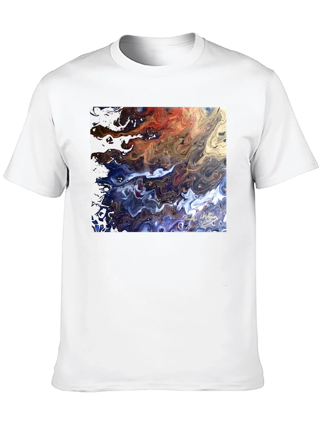 Abstract Art Graphic Tee - Modern Fluid Design