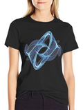 Abstract Swirl Graphic Black T-Shirt