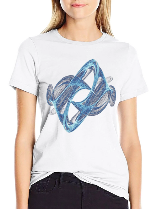 Abstract Swirl Graphic Black T-Shirt